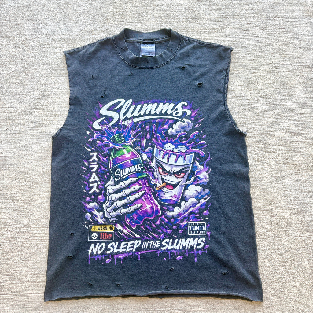 SLUMMS “No Sleep” Sleeveless Graphic Tee